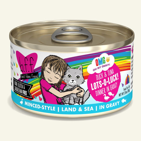 BFF OMG Duck & Tuna Lots-O-Luck! Dinner in Gravy Wet Cat Food 2.8oz - Poudre Pet and Feed Supply